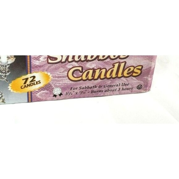 1 Sabbath 3 3/4” 5/8” Candles White 72 Count Shabbos Rokeach 3 Hr Burning Time - Picture 8 of 8